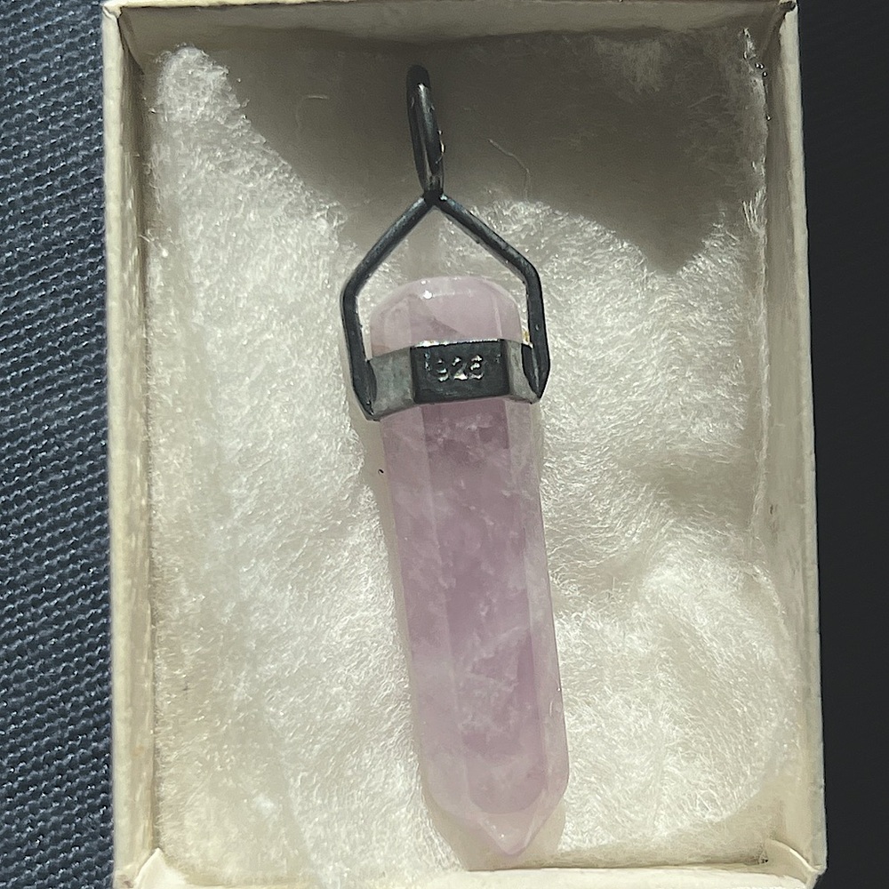 Gorgeous light purple dream amethyst pendant in sterling silver.